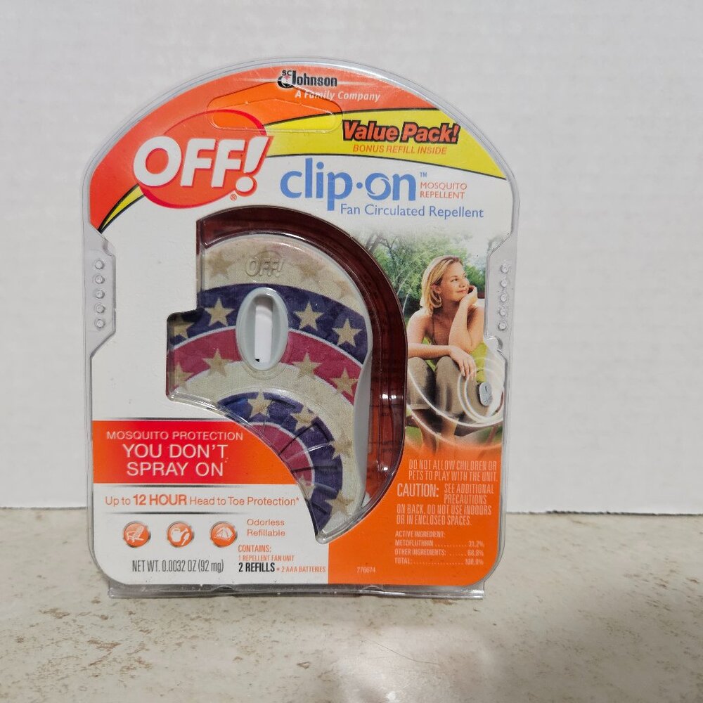 Clip-On Mosquito Repellent - Starter Kit - NEW SEALED Patriotic Design